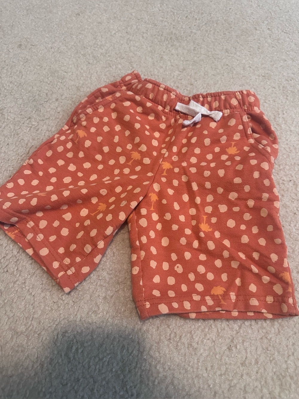 Cat & Jack Rust Dot and Pineapple Print Shorts with White Drawstring